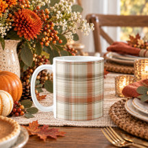 Rustic Herfst Najaar Klassiek Plaid Roest Crème Br