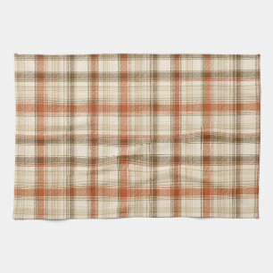 Rustic Herfst Najaar Klassiek Plaid Roest Crème Br Theedoek
