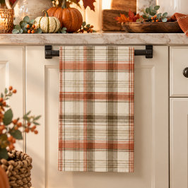 Rustic Herfst Najaar Klassiek Plaid Roest Crème Br Theedoek
