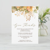 Rustic Herfst nodigt Thanksgiving uit Kaart (Staand voorkant)