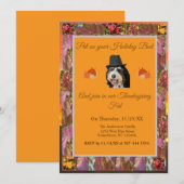 Rustic Herfst Pelgrim Dog Thanksgiving Uitnodiging (Voorkant / Achterkant)