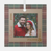 Rustic herfst plaid glas ornament (Voorkant)
