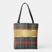 Rustic herfst plaid tote bag (Achterkant)