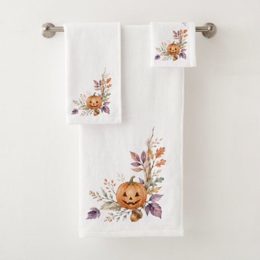 Rustic Herfst Pompoen Badhanddoek Set  Bad Handdoek (Insitu)