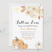 Rustic Herfst Pompoen Verliefd Bruiloft Feest Kaart (Voorkant)