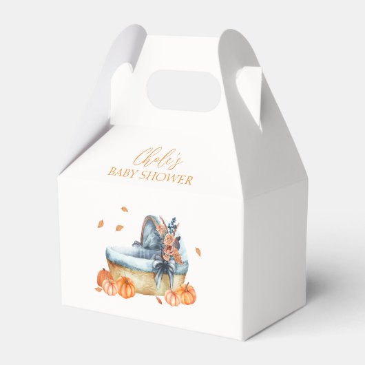 Rustic Herfst Pompoen Wieg Baby shower Bedankdoosjes (Voorkant Zijde)