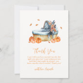 Rustic Herfst Pompoen Wieg Baby shower Bedankkaart (Voorkant)