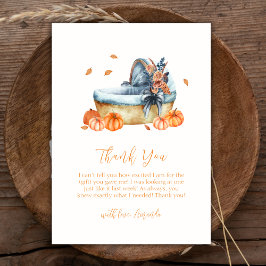  Rustic Herfst Pompoen Wieg Baby shower Bedankkaart