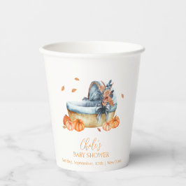  Rustic Herfst Pompoen Wieg Baby shower Papieren Bekers