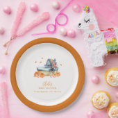 Rustic Herfst Pompoen Wieg Baby shower Papieren Bordje (Feest)