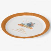 Rustic Herfst Pompoen Wieg Baby shower Papieren Bordje (Gekanteld)