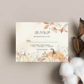 Rustic Herfst Pompoenen & Bloemen  Uitnodiging Briefkaart