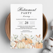 Rustic Herfst Retirement Party Invitation | Pompoe Kaart