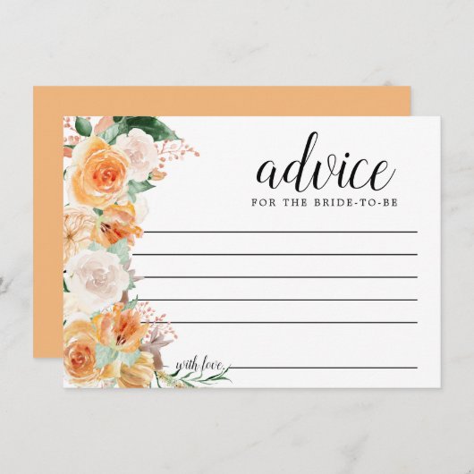 Rustic Herfst Roos Floral Words of Advice Kaart (Voorkant / Achterkant)