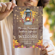 Rustic Herfst String Lights Autumn Leaves Wedding