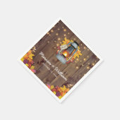 Rustic Herfst String Lights Autumn Leaves Wedding Servetten (Hoek)