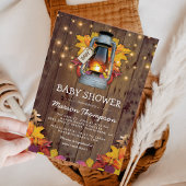 Rustic Herfst String Twinkle Lights Baby shower Kaart