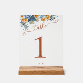 Rustic Herfst Terracotta Blauw Eucalyptus Bruiloft Acryl Bord (Voorkant)