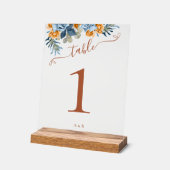 Rustic Herfst Terracotta Blauw Eucalyptus Bruiloft Acryl Bord (Hoek)