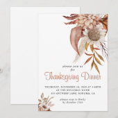 Rustic Herfst Terracotta Bloem Thanksgiving Uitnod Kaart (Voorkant / Achterkant)