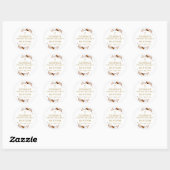 Rustic Herfst Terracotta Botanische Moderne Doop Ronde Sticker (Vel)
