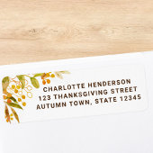 Rustic Herfst Theme Return-adres Etiket