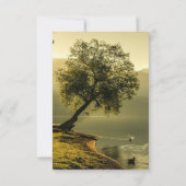 Rustic Herfst Tree String of Lights Wedding Kaart (Achterkant)