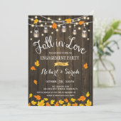 Rustic Herfst Verliefd Verlovingsfeest Kaart (Staand voorkant)