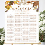 Rustic herfst weddenschap - alfabetisch zitplaatje poster<br><div class="desc">Elegant Rustic Brown Autumn Fall Wedding Alfabetical Seating Chart Poster. Alle teksten zijn vooraf geregeld zodat u zich gemakkelijk en snel kunt personaliseren met uw eigen details.</div>