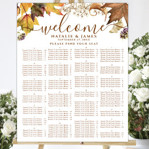 Rustic herfst weddenschap - alfabetisch zitplaatje poster