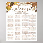 Rustic herfst weddenschap - alfabetisch zitplaatje poster (Voorkant)