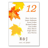 Rustic herfst Wedding Table Seating Chart Kaart (Voorkant)