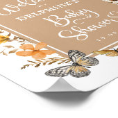 Rustic Herfst Wildflower Baby shower Welkom Poster (Hoek)