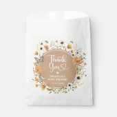 Rustic Herfst Wildflower Neutraal Baby shower Bedankzakje (Voorkant)