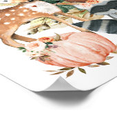 Rustic Herfst Woodland Animals Baby shower Welkoms Poster (Hoek)