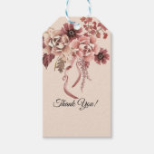 Rustic Herfstbloemen Licht Beige Aquarel Cadeaulabel (Voorkant)