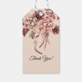 Rustic Herfstbloemen Licht Beige Aquarel Cadeaulabel (Achterkant)