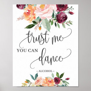 Rustic herfsten bloem vertrouwen me je kan dansen  poster