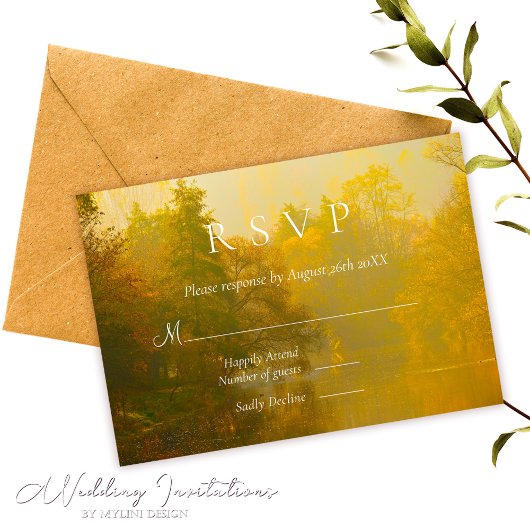 Rustic herfstwoud RSVP kaartje