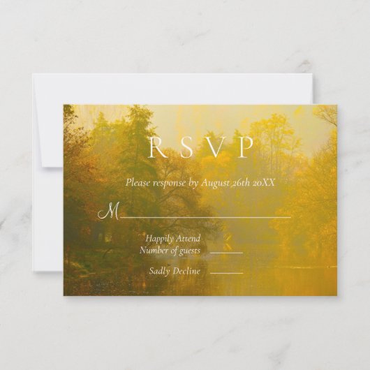 Rustic  herfstwoud RSVP kaartje (Voorkant)