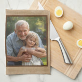 Rustic Hero Grandpa Father`s Day 2 Photo Collage Theedoek (Quarter Fold)