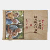 Rustic Hero Grandpa Father`s Day 2 Photo Collage Theedoek (Horizontaal)