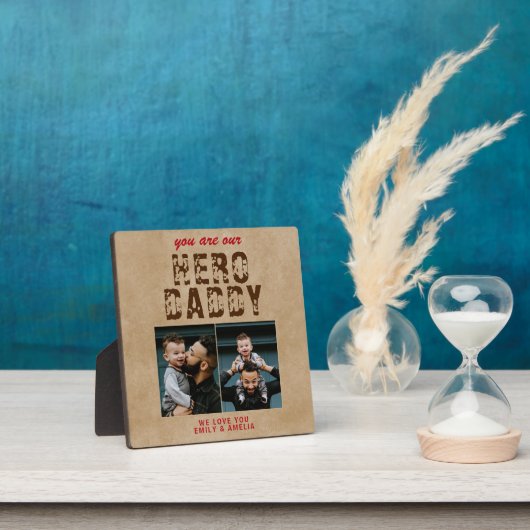Rustic Hero Papa vaders Dag 2 Foto Collage Fotoplaat (Insitu)