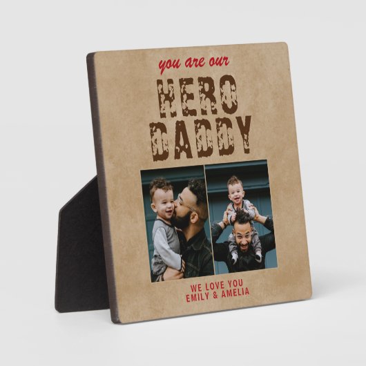 Rustic Hero Papa vaders Dag 2 Foto Collage Fotoplaat (Voorkant)