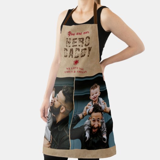 Rustic Hero Papa vaders Dag 2 Foto Collage Schort (Insitu)