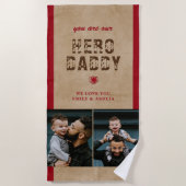 Rustic Hero Papa vaders Dag 2 Foto Collage Strandlaken (Voorkant)