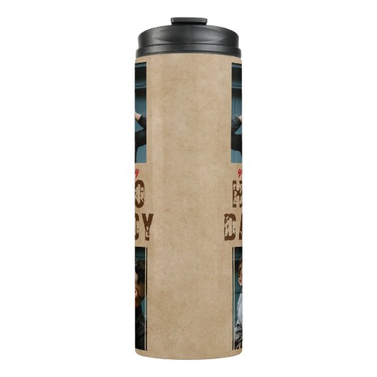 Rustic Hero Papa vaders Dag 2 Foto Collage Thermosbeker (Voorkant)