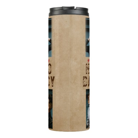 Rustic Hero Papa vaders Dag 2 Foto Collage Thermosbeker (Achterkant)