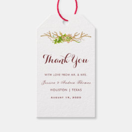 Rustic herten gewei & wilde bloemen Huwelijk bedan Cadeaulabel