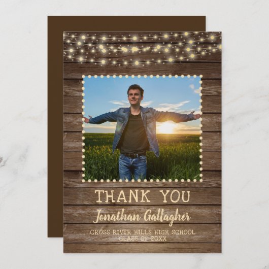 Rustic het Afstuderen van de Lichten van het Koord Aankondiging (Voorkant / Achterkant)